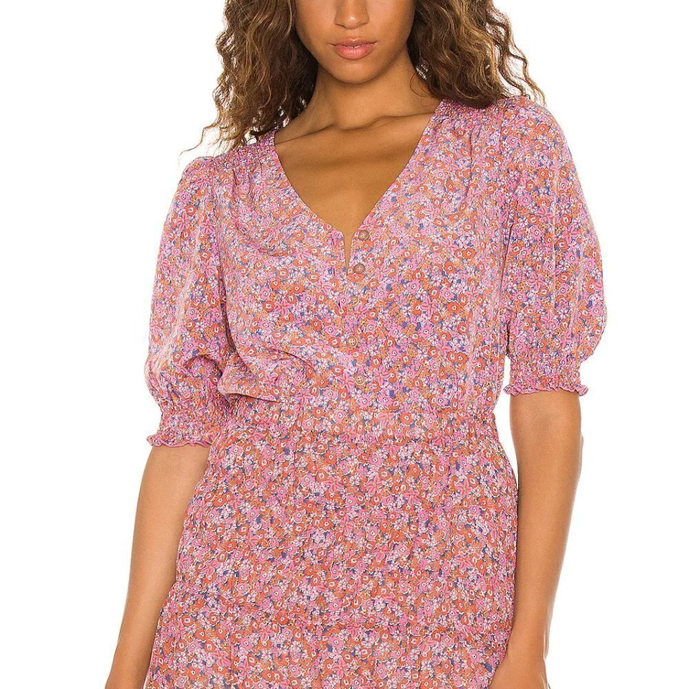 Sanctuary Floral Skirt & Top Set Outfit Women's Size XS Pink TWO Pieces Flowy